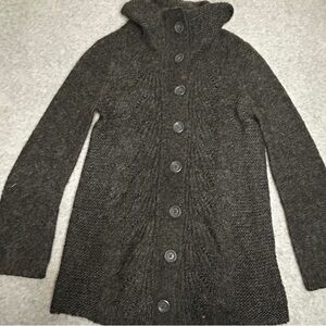 Elegant Dark Gray Button-Up Cardigan